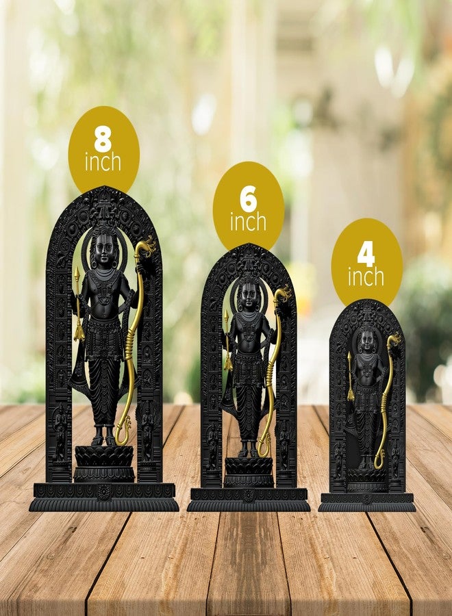 BLADESMITH 3D Ram Lalla Murti- Ayodha Mandir Shree Ram Lalla Idol Showpiece for Home Décor I House Mandir, Decoration & Temple (Black & Golden) 6INCH - Image 5